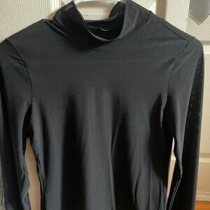 Alo Yoga Mesh Sheer Illusion Mock Neck Long Sleeve